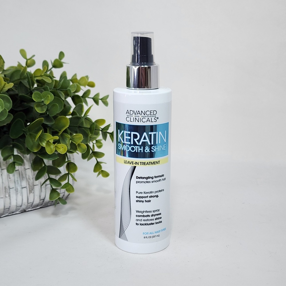 Advanced Clinicals Keratin Smooth & Shine Leave-in Treatment Detangler 8 fl oz